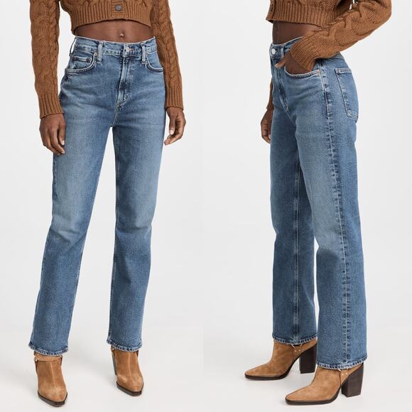 AGOLDE Vintage High Rise Boot Jeans US 27 Prophecy Mid Blue Wash Denim Classic - Picture 3 of 11